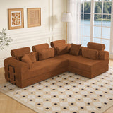 Modern L-Shape Modular Sectional Sofa, Compressed Design