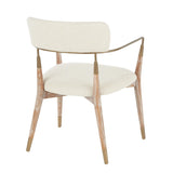 Savannah - Chair (Set of 2) - White Washed Wood And Cream Noise Fabric With Copper Accent
