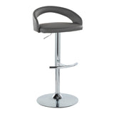 Grotto - Upholstered Adjustable Barstool - Chrome Metal Base