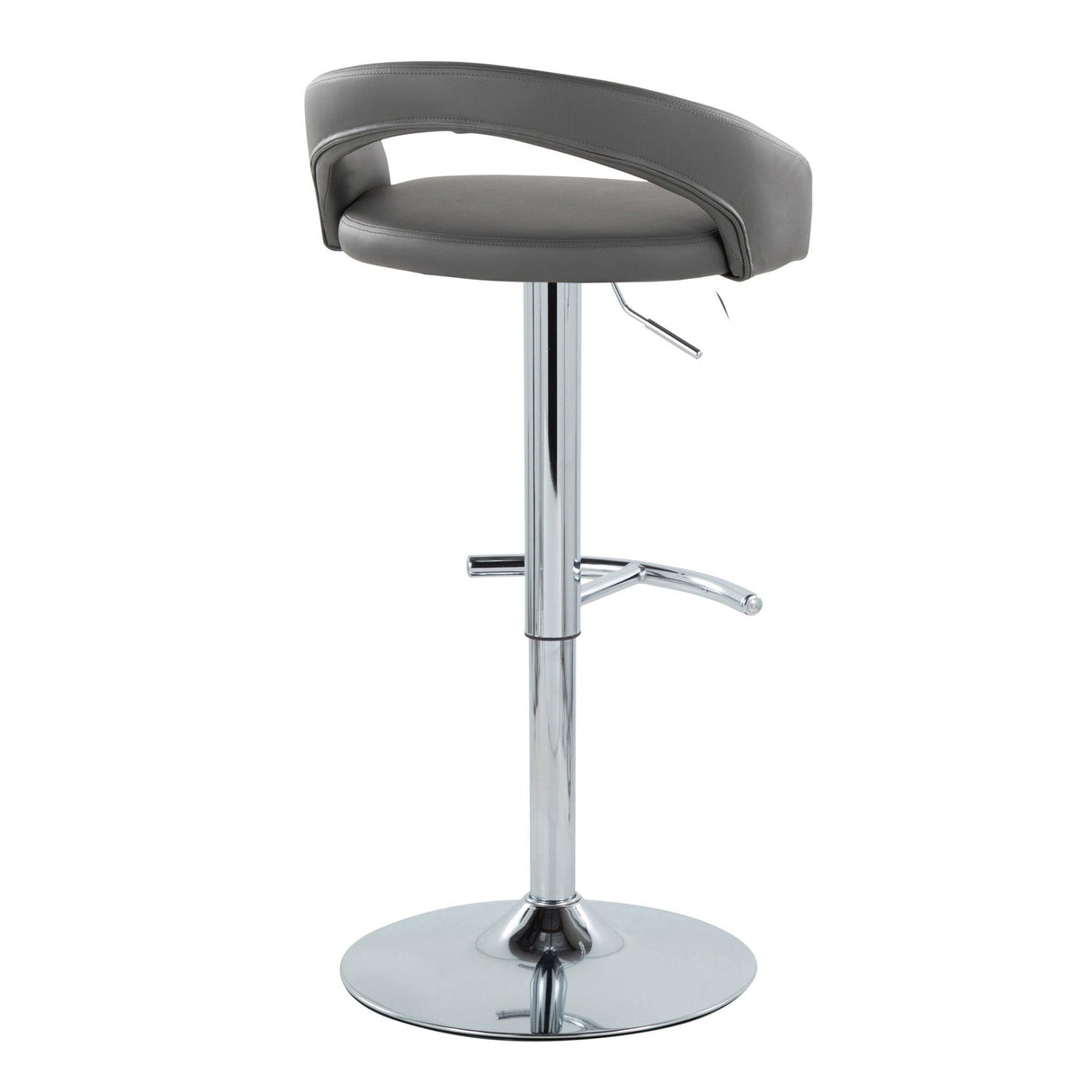 Grotto - Upholstered Adjustable Barstool - Chrome Metal Base