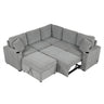 Sectional Sofa Convertible Pull-Out Sofa Bed With A Movable Storage Ottoman For Living Room