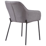 Daniella - Dining Chair (Set of 2) - Black Metal And Gray Fabric