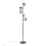 Bubbles - Metal Floor Lamp - Black Chrome Metal, Iridescent Glass Sconces