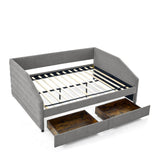 Elegant Daybed With Trundle Upholstered Tufted Sofa Bed