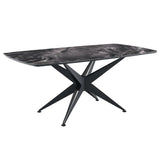 Klaus - Dining Table - Crystal Tempered Glass Top & Black Finish