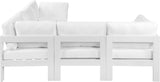 Nizuc - Outdoor Patio 5 Piece Modular Sectional With White Frame