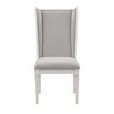 Katia - Hostess Chair Set of 2) - Light Gray Linen & Weathered White