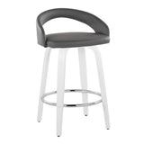 Cinch - Contemporary Fixed-Height Swivel Counter Stool (Set of 2) - White Wood Frame