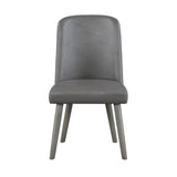 Waylon - Side Chair (Set of 2) - Gray Synthetic Leather & Gray Oak