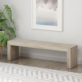 Acacia Wood Dining Bench, Farmhouse Style