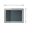 Bathroom Vanity Rectangle Mirror With Front Lighting, Anti Fog, Dimmable, Smart Memory Function