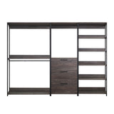 Monica - Wood Walk In Closet System With Spacious Storage In Wood And Metal Frame - Gray