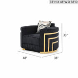 Soledad - Chair Upholstered With Hued Accents - Black