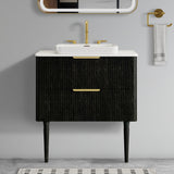 Elena - Modern Bathroom Vanity With Sink With Ample Storage, 2 Soft Close Drawers