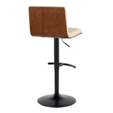 Vasari - Adjustable Barstool (Set of 2) - Cream Faux Leather