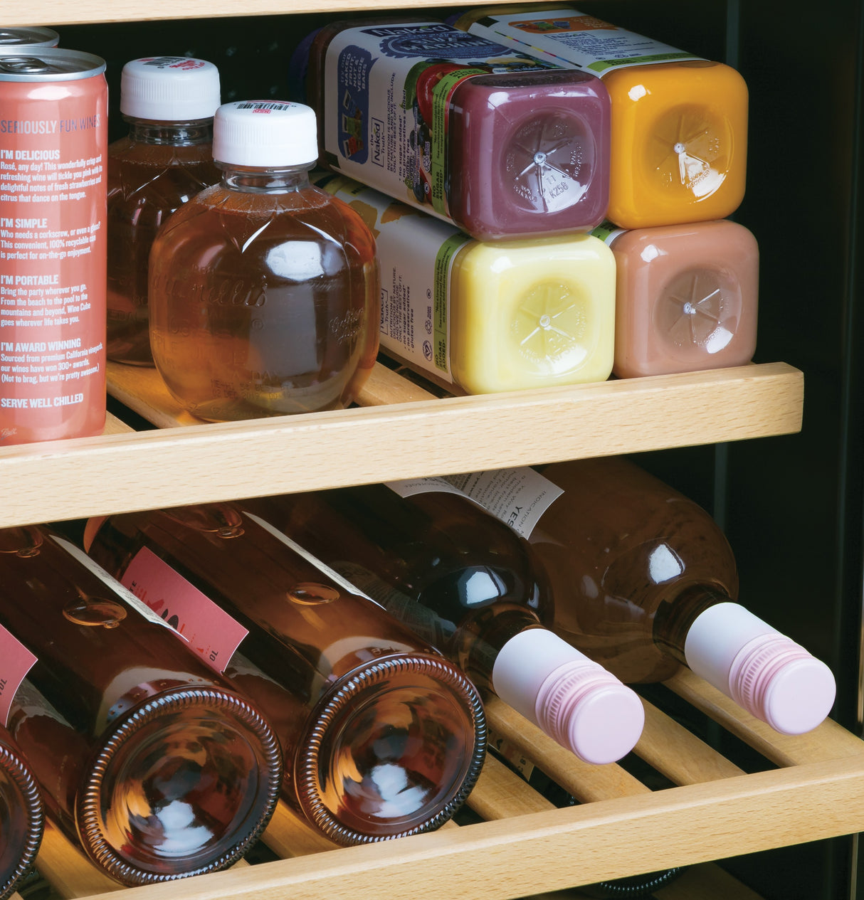 GE GVS04BQNSS - 19 in. 4.1 cu. ft. Freestanding Beverage Center with Adjustable Shelves & Digital Control - Stainless Steel