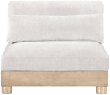 Turin - Chenille Fabric Upholstered Modular Armless Chair - Natural Base