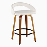 Grotto - 32.5" Upholstered Fixed-Height Counter Stool (Set of 2) - Walnut Wood Base