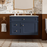 Wall Mounted Bathroom Vanity With 2 Drawers, 1 Tip Out Drawer, 3 Holes Sink