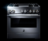 JennAir JDRP536HL dual-stacked brass burners