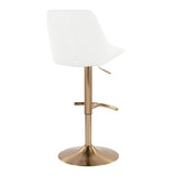 Diana - Adjustable Barstool With Rounded T Footrest (Set of 2) - Gold Metal