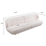 Modern Fashion Yp40116W Circular Curve Design Sofa, 4 Seater For Office & Bedroom - White