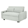 Pull-Out 2 Seat Modern Sleeper Sofa With 2 Throw Pillows And USB Ports