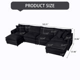 Modern Comfy Deep Seat Modular Sectional Sofa Cloud Couch With Ottoman