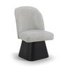 Marlowe - Linen Textured Fabric Upholstered Swivel Dining Side Chair - Stained Black