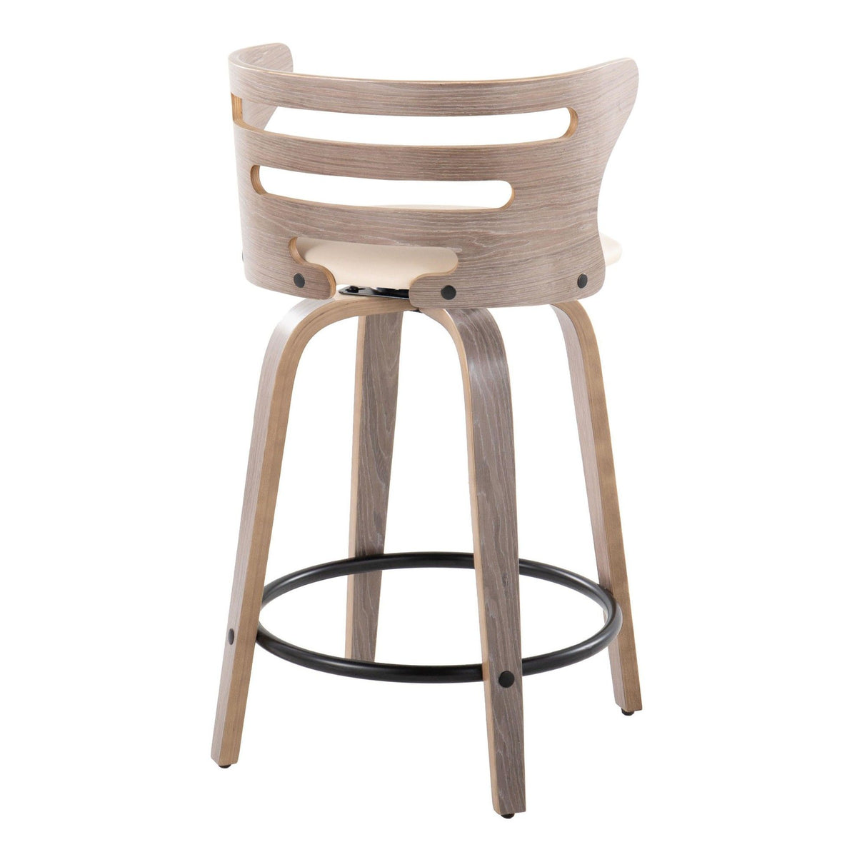 Cosi - Fixed-Height Swivel Counter Stool With Light Gray Wood Base (Set of 2)