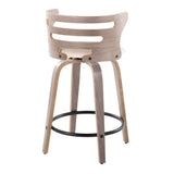 Cosi - Fixed-Height Swivel Counter Stool With Light Gray Wood Base (Set of 2)