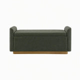Upholstered Storage Bench With Safety Hinge