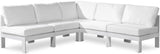 Nizuc - Outdoor Patio 5 Piece Modular Sectional With White Frame