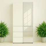 Elise - Modular Wood Closet System With Mirror In Customizable Storage Solution - White