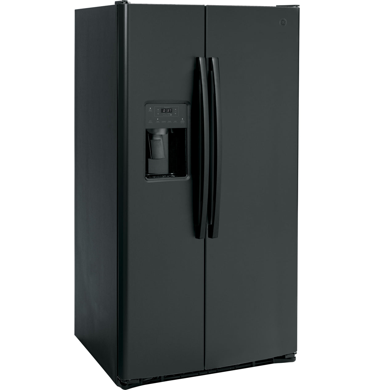 GE GSS25GGPBB - 36 in. 25.3 cu. ft. Side by Side Refrigerator with Ice & Water Dispenser - Black