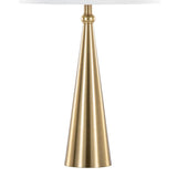 Cone - 30" Table Lamp (Set of 2) - Gold And White Linen