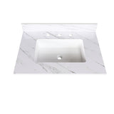 Bianco Carrara Venato Elegant Marble Vanity Top, Bathroom Vanity With Undermount Sink, Sintered Stone
