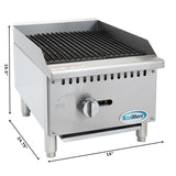 16 in. Commercial 1-Burner Natural Gas Charbroiler with 30,000 BTU in Stainless-Steel (KM-GCB1-18M)
