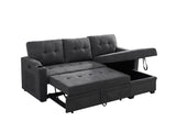 Mabel - Sleeper Sectional With Cupholder, USB Charging Port nd Pocket - Dark Gray