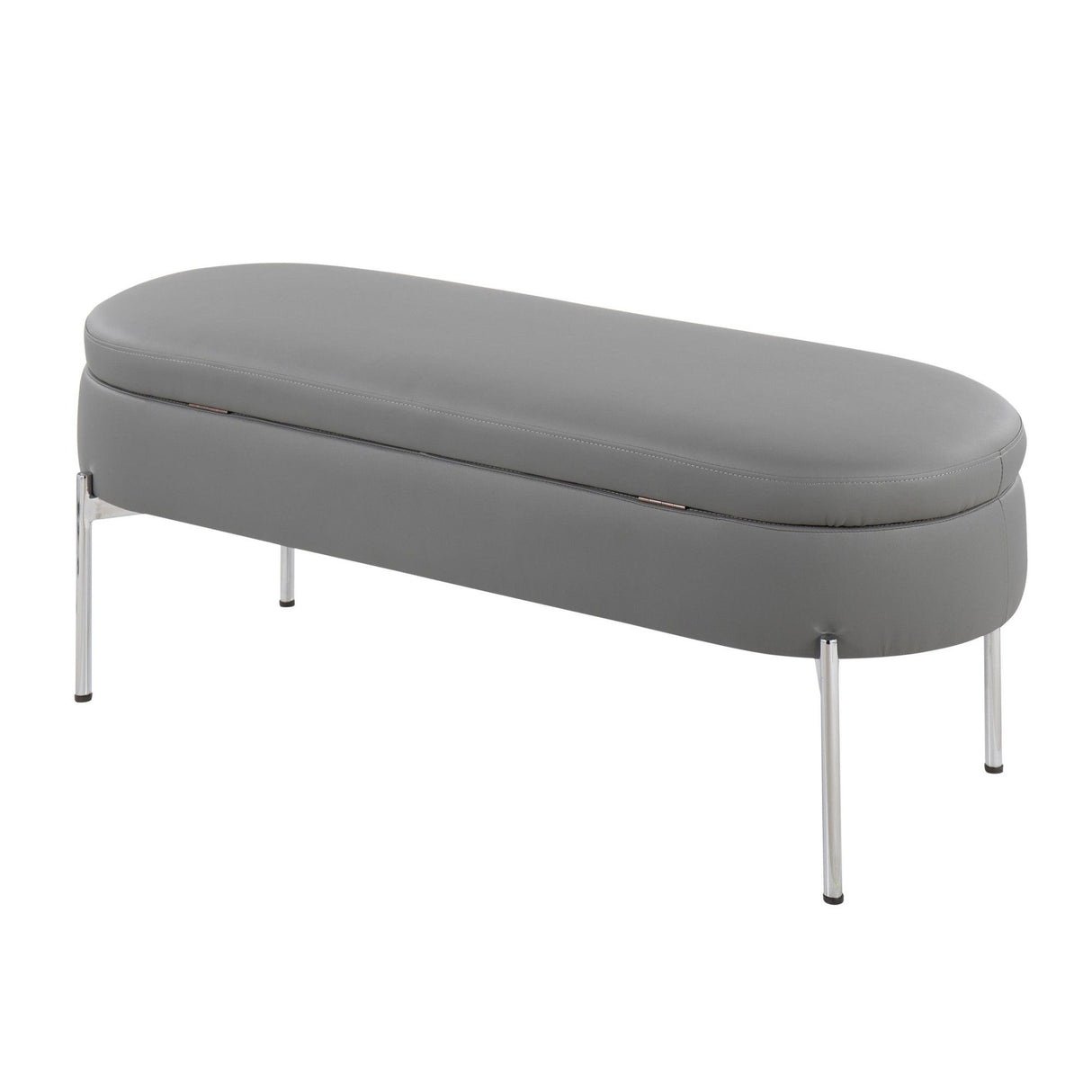 Chloe - Storage Bench - Chrome Metal