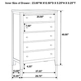 Payton - 5 Drawer - Cappuccino