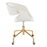 Curvo - Upholstered Task Chair - Gold Metal Base