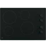 GE JP3030DWBB 30-inch Electric Cooktop in Black — top view
