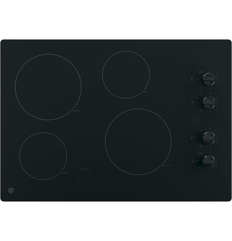 GE JP3030DWBB 30-inch Electric Cooktop in Black — top view