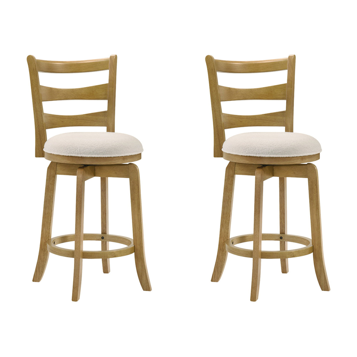 Melindra - Modern Farmhouse Swivel Wood Counter Height Kitchen Bar Stool