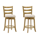 Melindra - Modern Farmhouse Swivel Wood Counter Height Kitchen Bar Stool