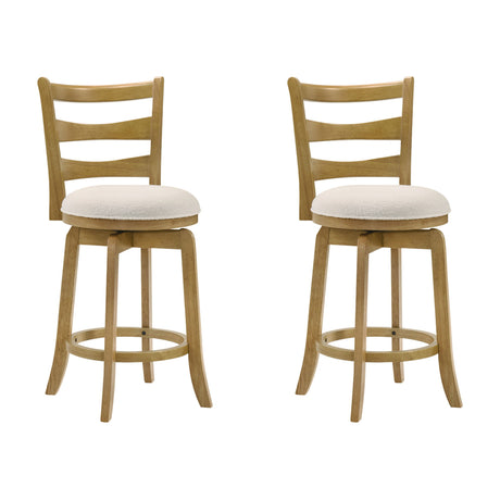 Melindra - Modern Farmhouse Swivel Wood Counter Height Kitchen Bar Stool