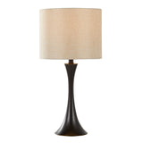 Lenuxe - 24" Metal Table Lamp (Set of 2) - Black And Natural