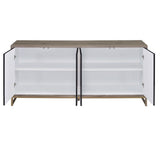 Payo - Console Cabinet - Black Marble Print Oak & Champagne