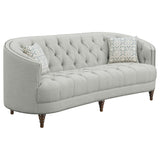 Veronica - Light Sloped Sofa With Tufted Elegant Upholstered Lounge Seating - Light Gray